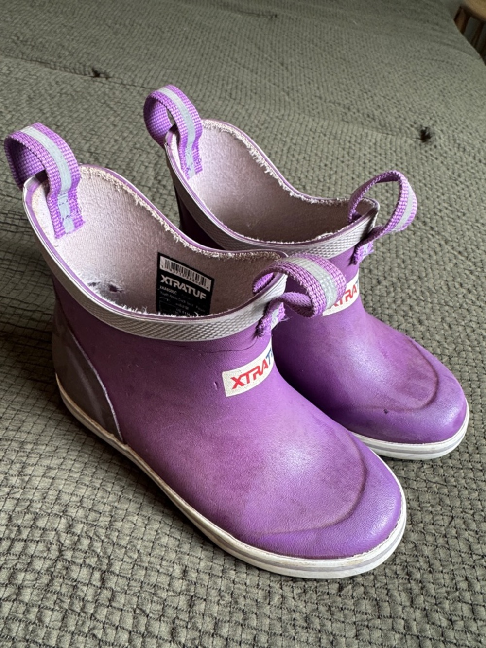 XTRATUF Kids Waterproof Purple Rain & Snow Boots